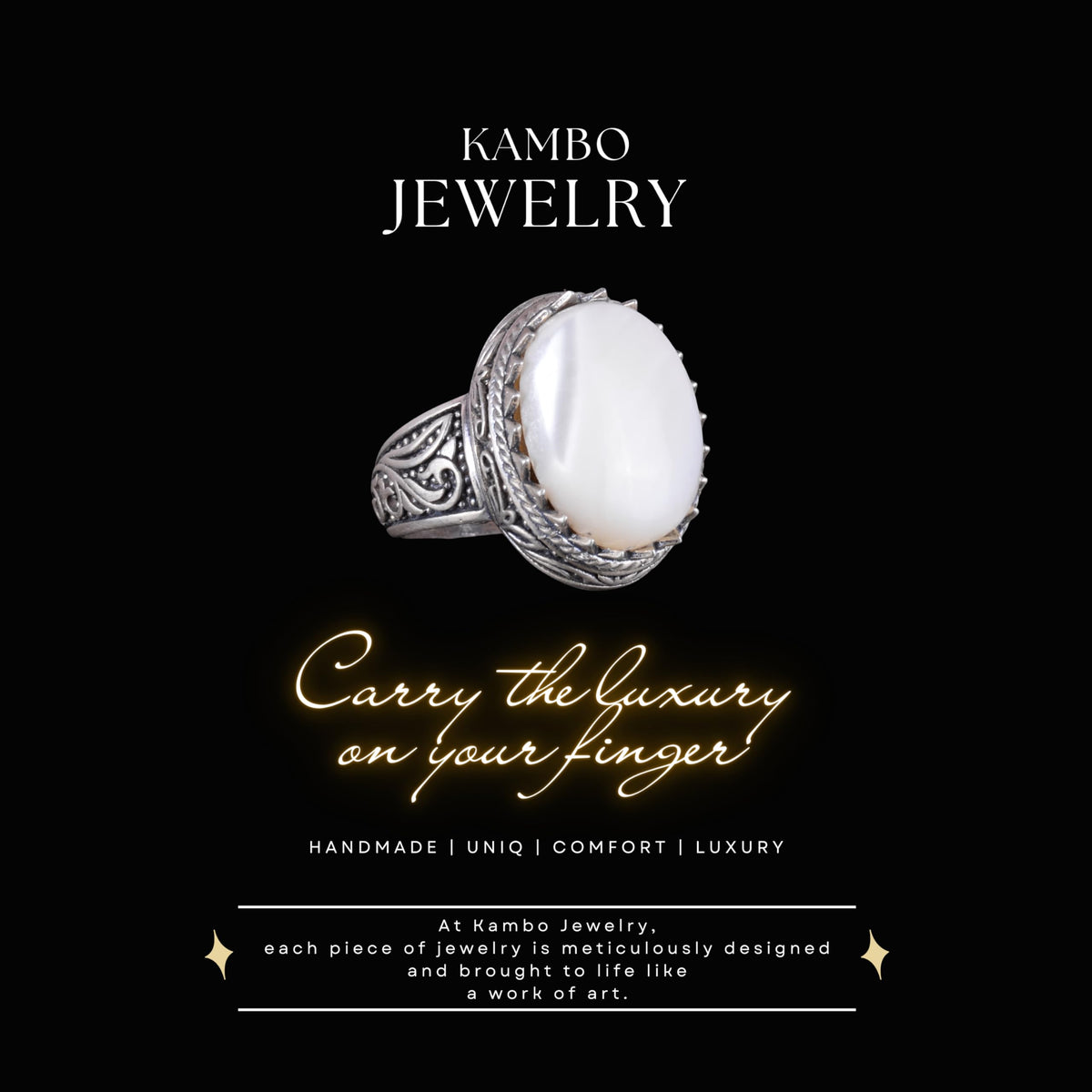Natural Stone Ring - 925 Sterling Silver Ring (Model-2) — 3