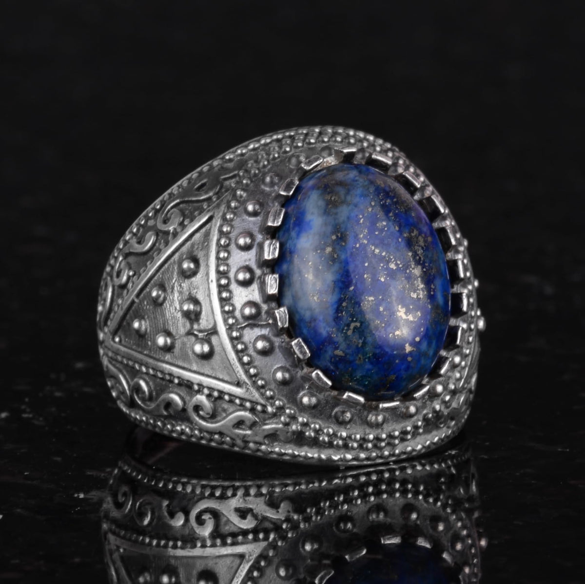 Natural Lapis Lazuli Stone Ring — 3