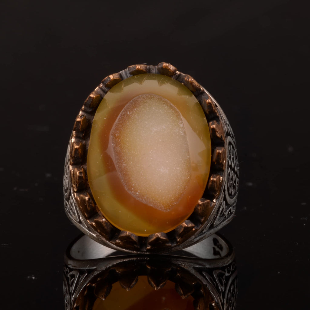 Silver Ring with Real Druzy Quartz Natural Stone — 3