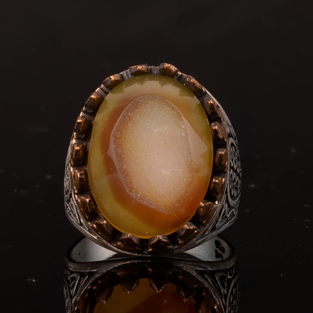 Silver Ring with Real Druzy Quartz Natural Stone — 3