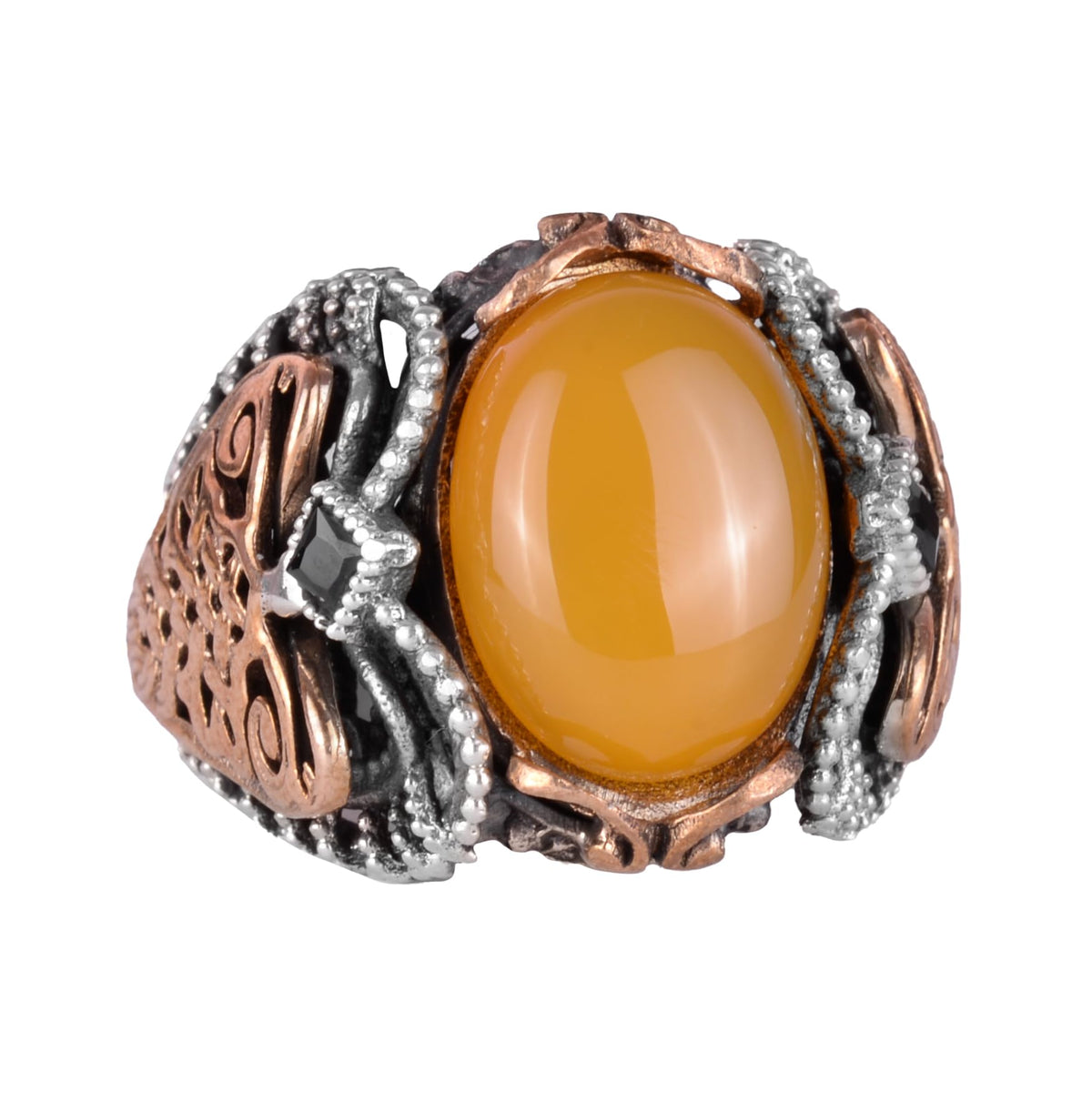 Natural Yellow Agate Stone Handmade Ring