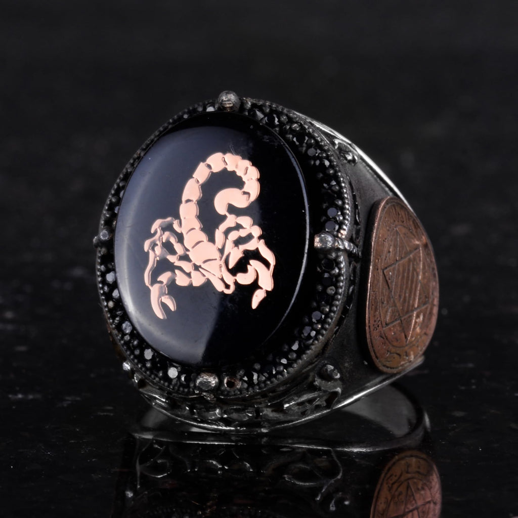 Unique Patterned Ring - 925 Sterling Silver Handmade Men's Ring - Star of David Ring — 6