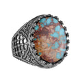 Sultan Ring - Natural Turquoise Stone 925 Sterling Silver Ring