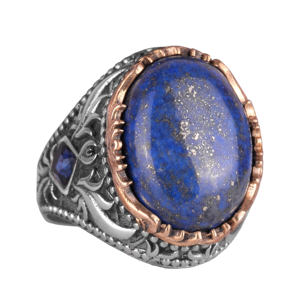Natural Lapis Lazuli Stone Ring - 925 Sterling Silver Handmade Ring