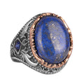 Natural Lapis Lazuli Stone Ring - 925 Sterling Silver Handmade Ring