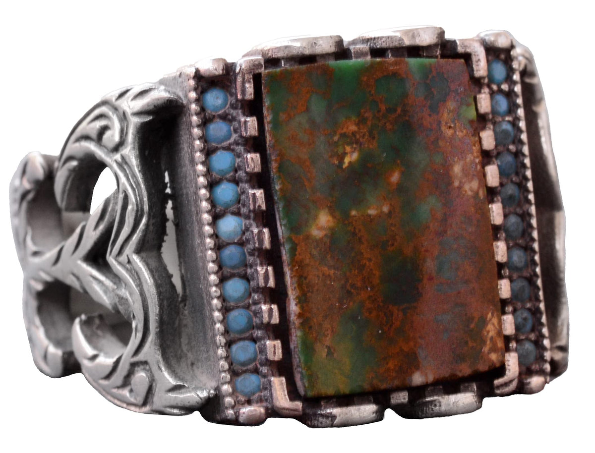 Handmade 925 Sterling Silver Men's Ring - Real Arizona Turquoise Stone