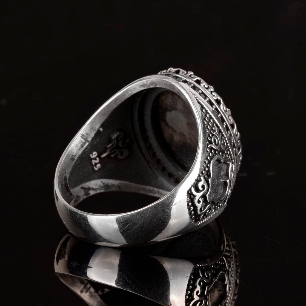 925 Sterling Silver Men's Viking Warrior Ring - Bold and Historical Design, Suitable for Daily Wear and Special Occasions — 8