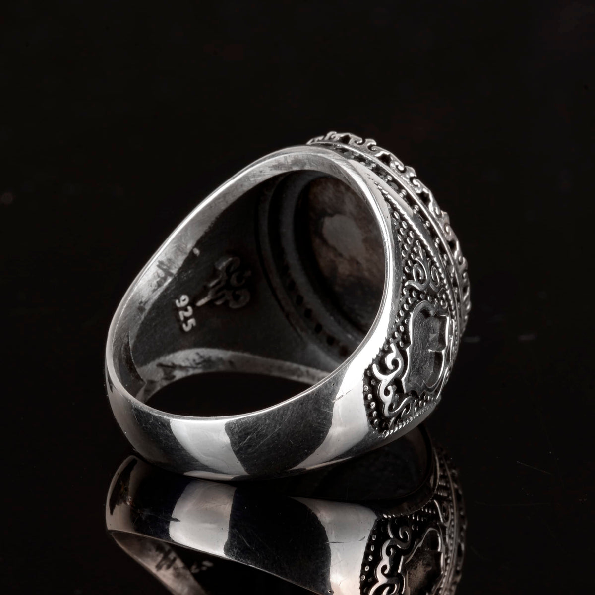 925 Sterling Silver Men's Viking Warrior Ring - Bold and Historical Design, Suitable for Daily Wear and Special Occasions — 8