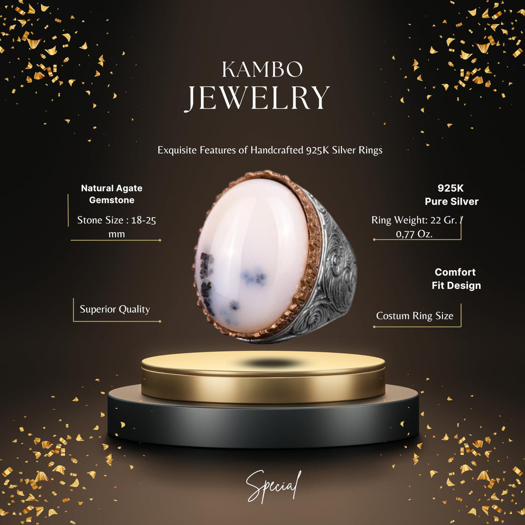Natural Yemen Agate Stone Ring (Model-2) — 2