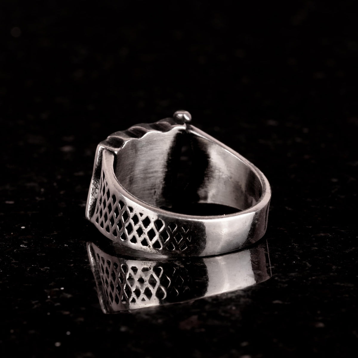 Crescent Star Flag Silver Men's Ring, Turkish Flag Motif Ring, 925 Sterling Silver Men's Ring — 6