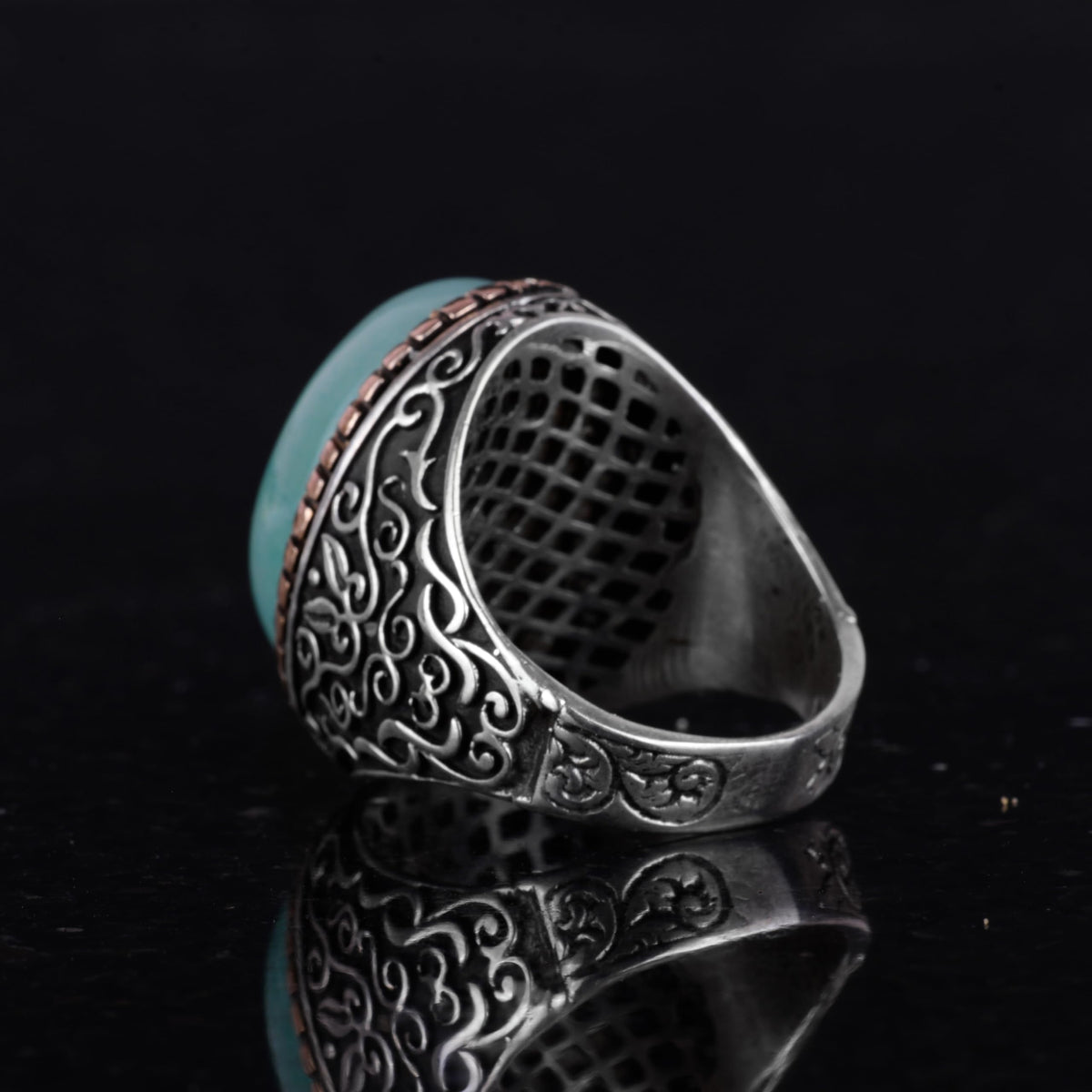 Natural Amazonite Stone Ring - 925 Sterling Silver — 6