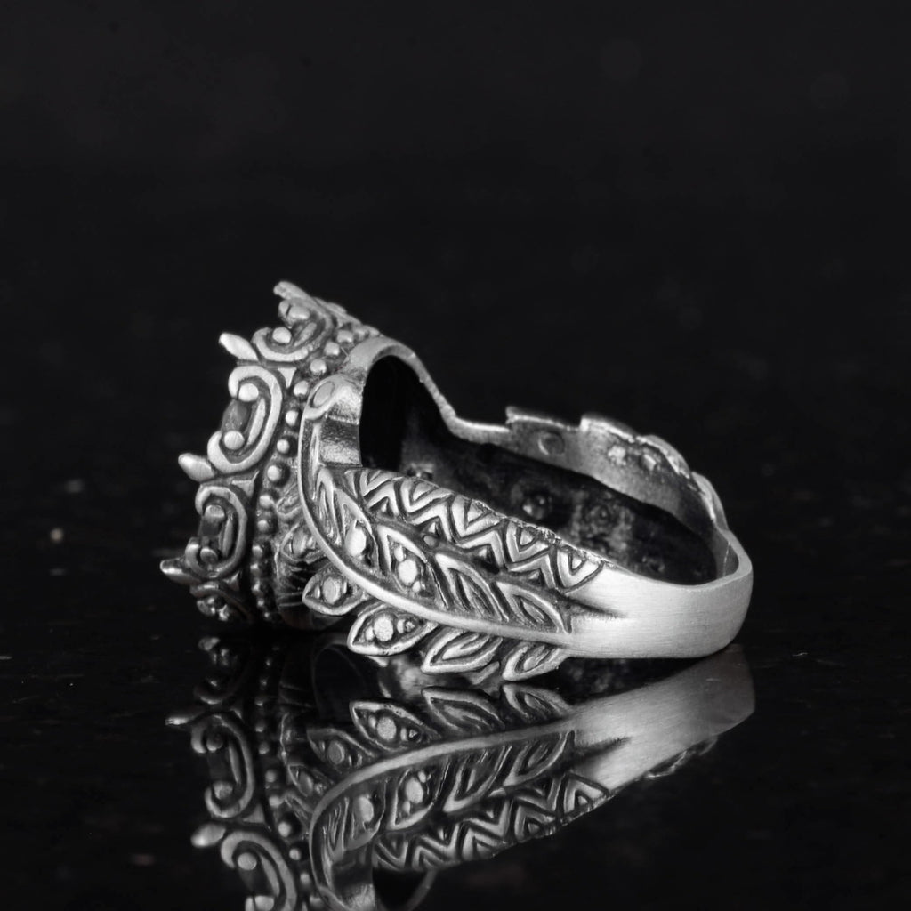 Natural Stone Ring - Handmade 925 Sterling Silver Jewelry (Gray Sapphire) — 6