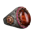 Natural Real Bloodstone Gemstone Ring - Handmade 925 Sterling Silver Men's Ring