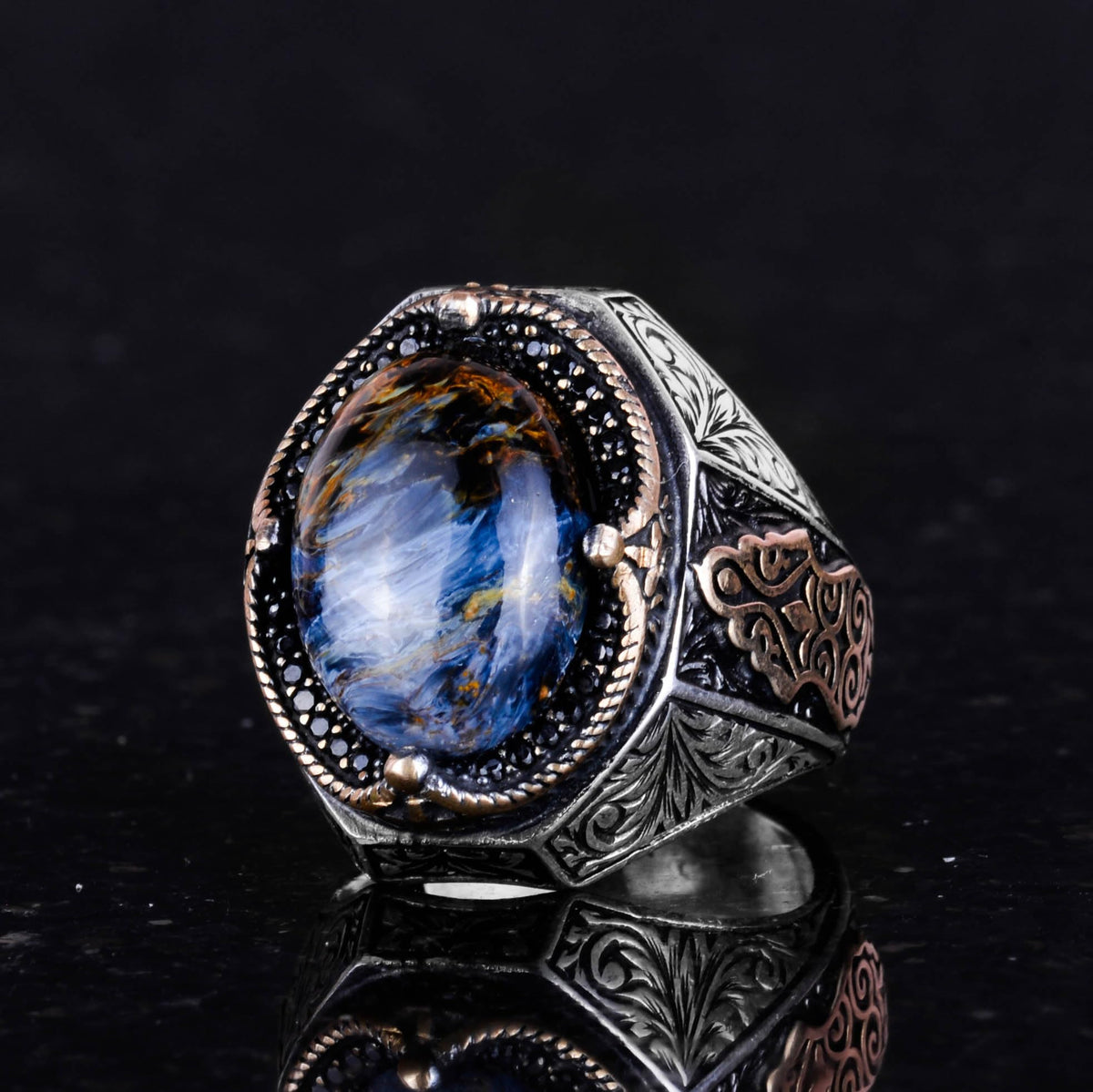 Natural Pietersite Stone Ring - 925 Sterling Silver Ring (Model-2) — 6