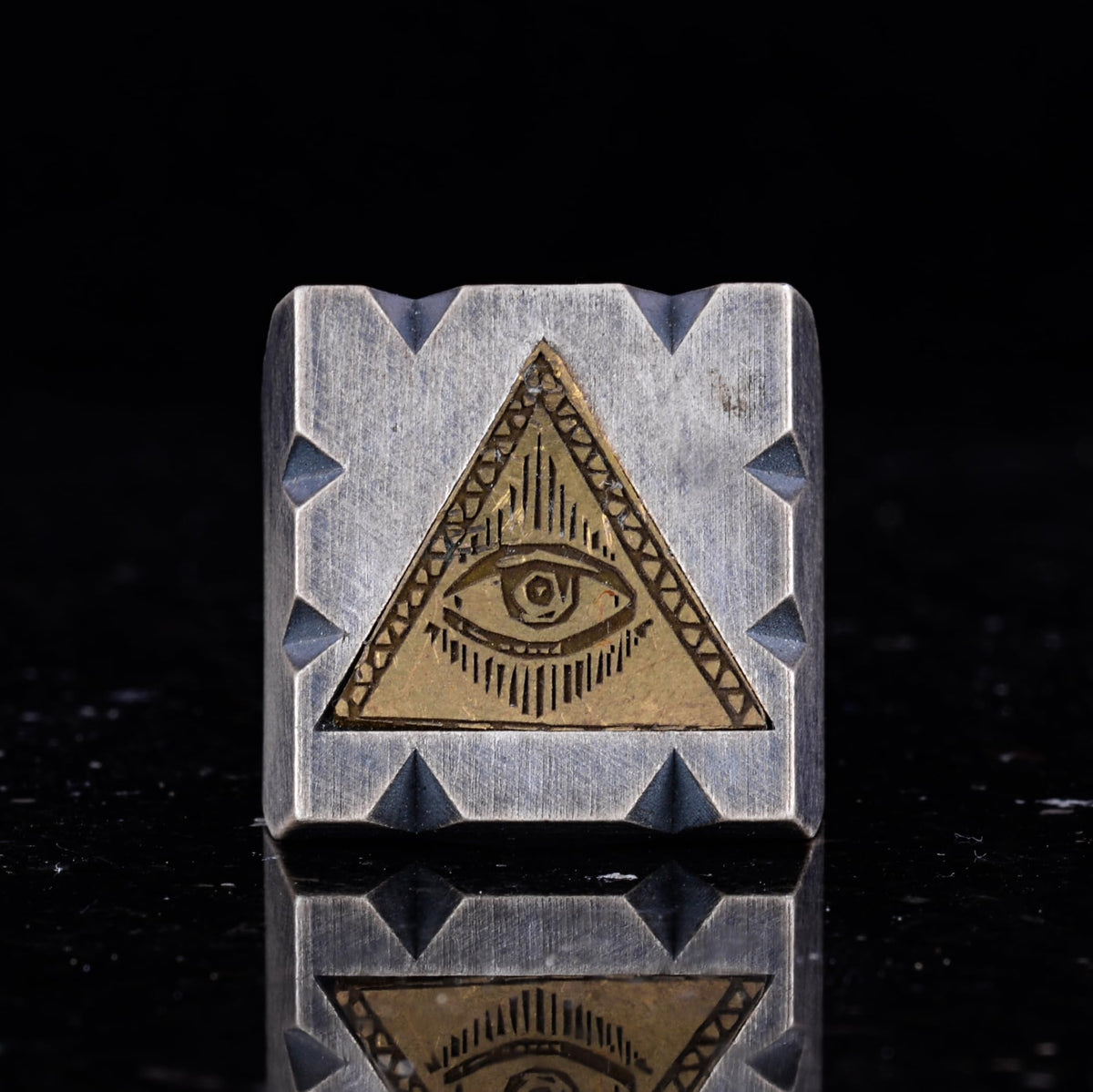 Silver Eye of Horus Ring, Square Design, 925 Sterling Silver Men's Ring — 5