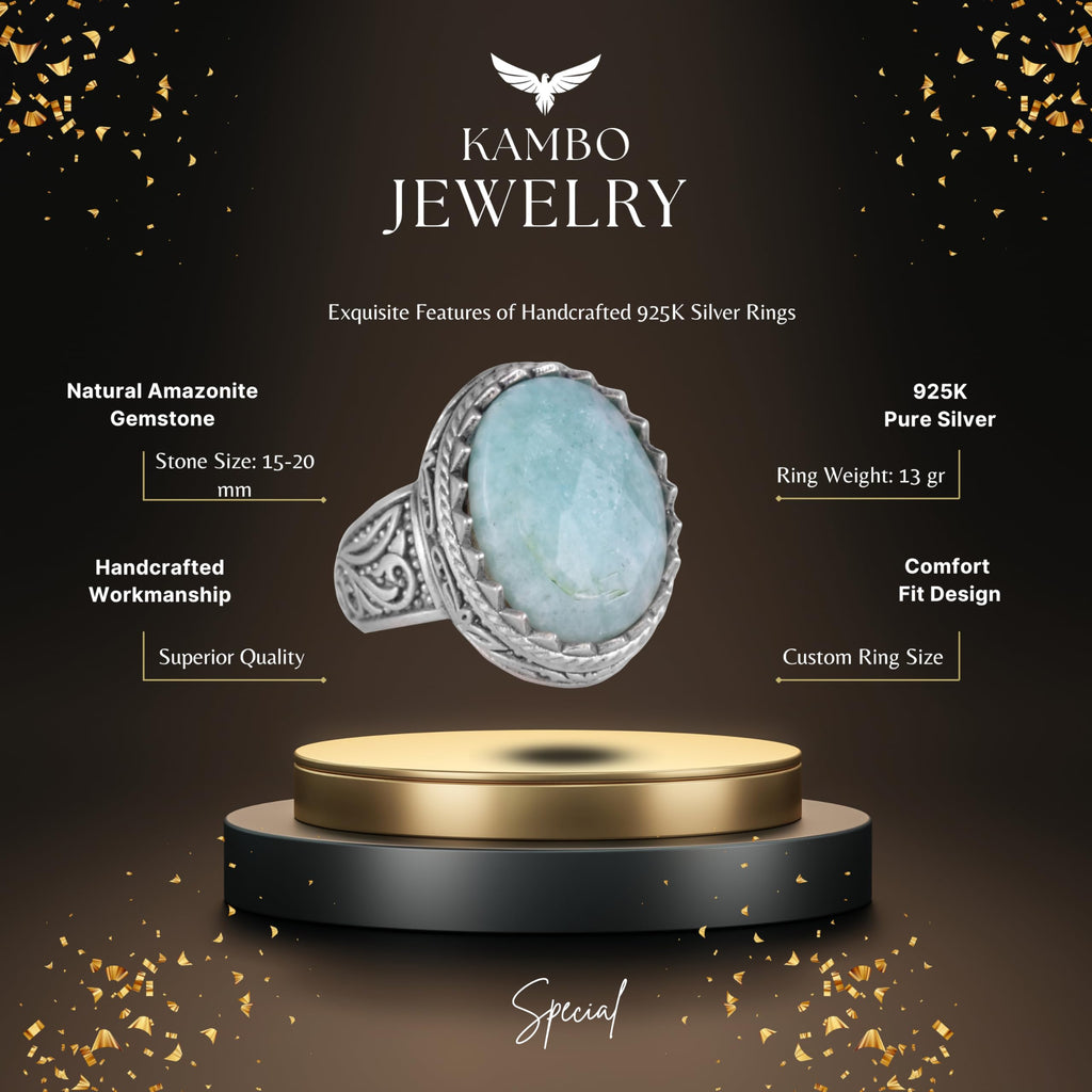 Natural Stone Ring - 925 Sterling Silver — 2
