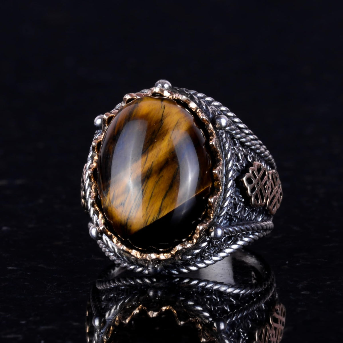 Handmade Tiger's Eye Natural Stone Ring — 4