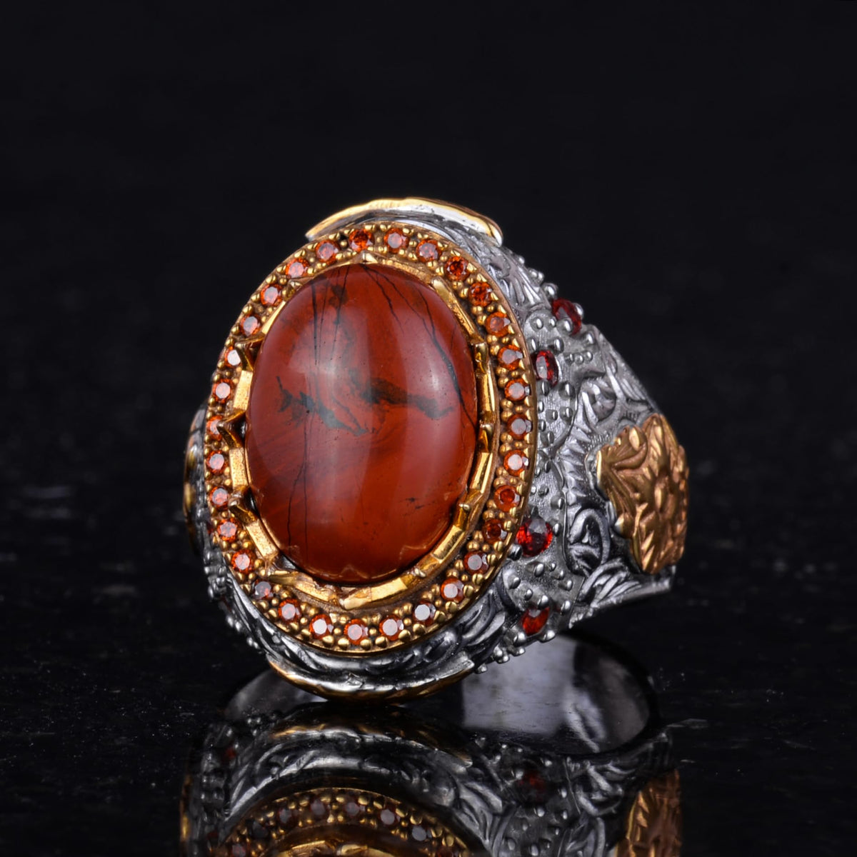 Natural Stone Ring - Sultan Ring - 925 Sterling Silver Ring (Kansit) — 6