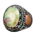 Natural Arizona Turquoise Stone Ring - Minimalist Design, 925 Sterling Silver