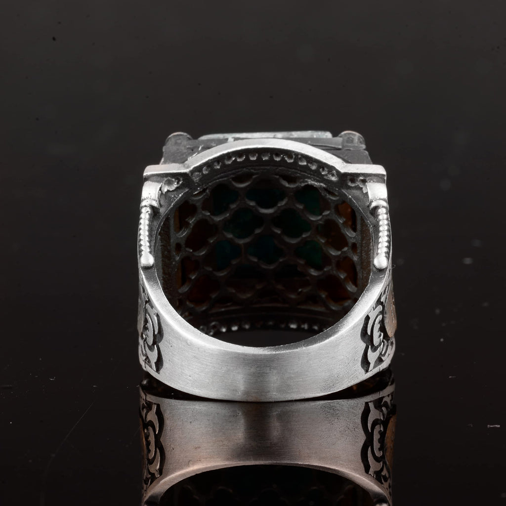 Natural Azurite Stone Ring, 925 Sterling Silver Ring — 7