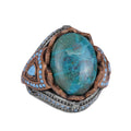 Natural Stone Ring - Handmade 925 Sterling Silver Ring (Azurite)