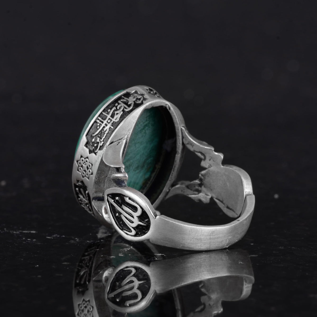 KAMBO Natural Malachite Gemstone Ring - Handmade 925 Sterling Silver Ring — 7