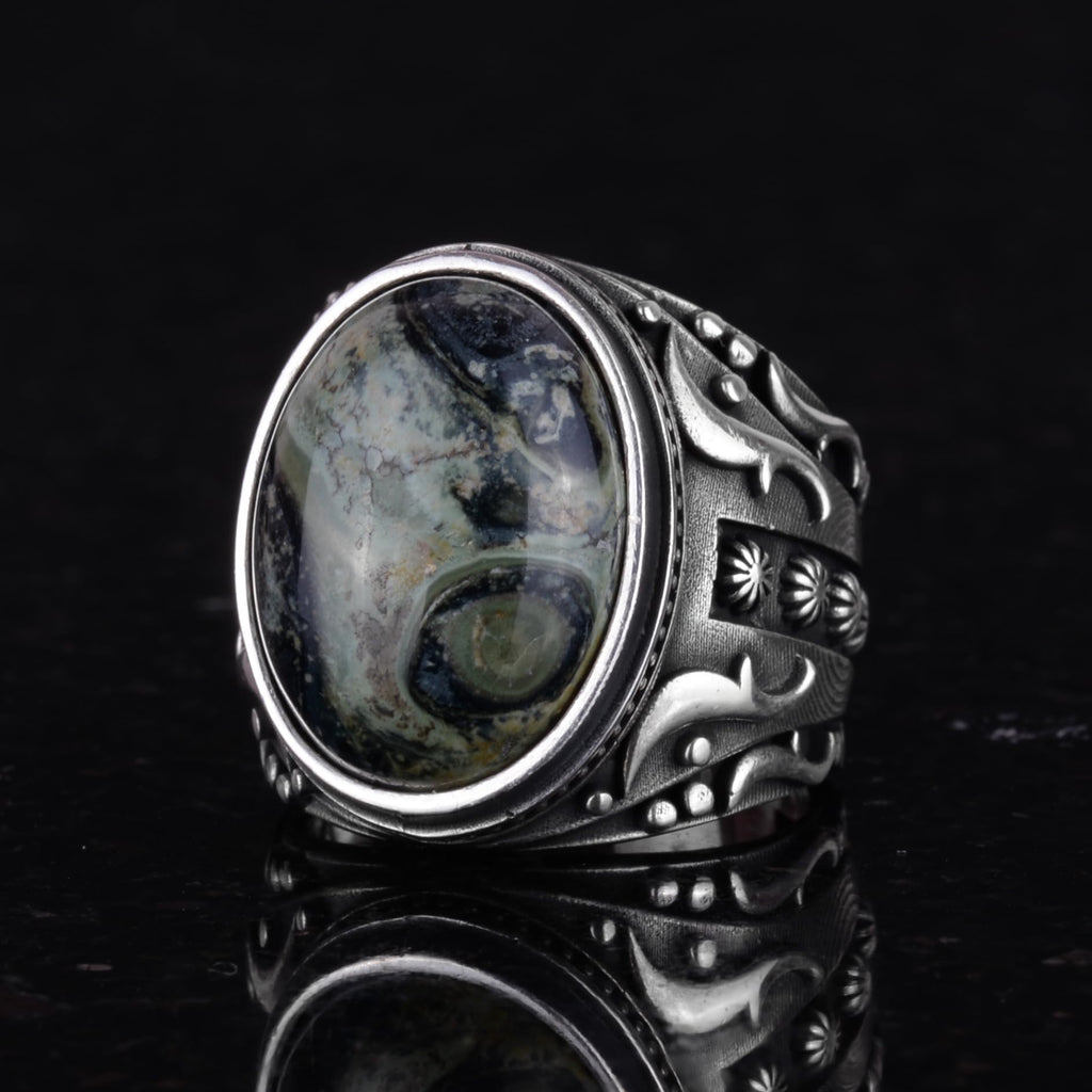 Natural Green Eye Stone Ring (Model-2) — 6