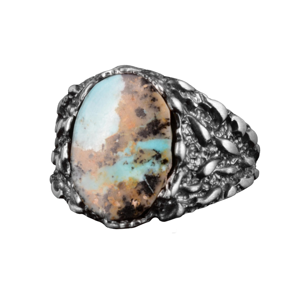 Natural Arizona Turquoise Stone Ring - 925 Sterling Silver Minimalist Ring