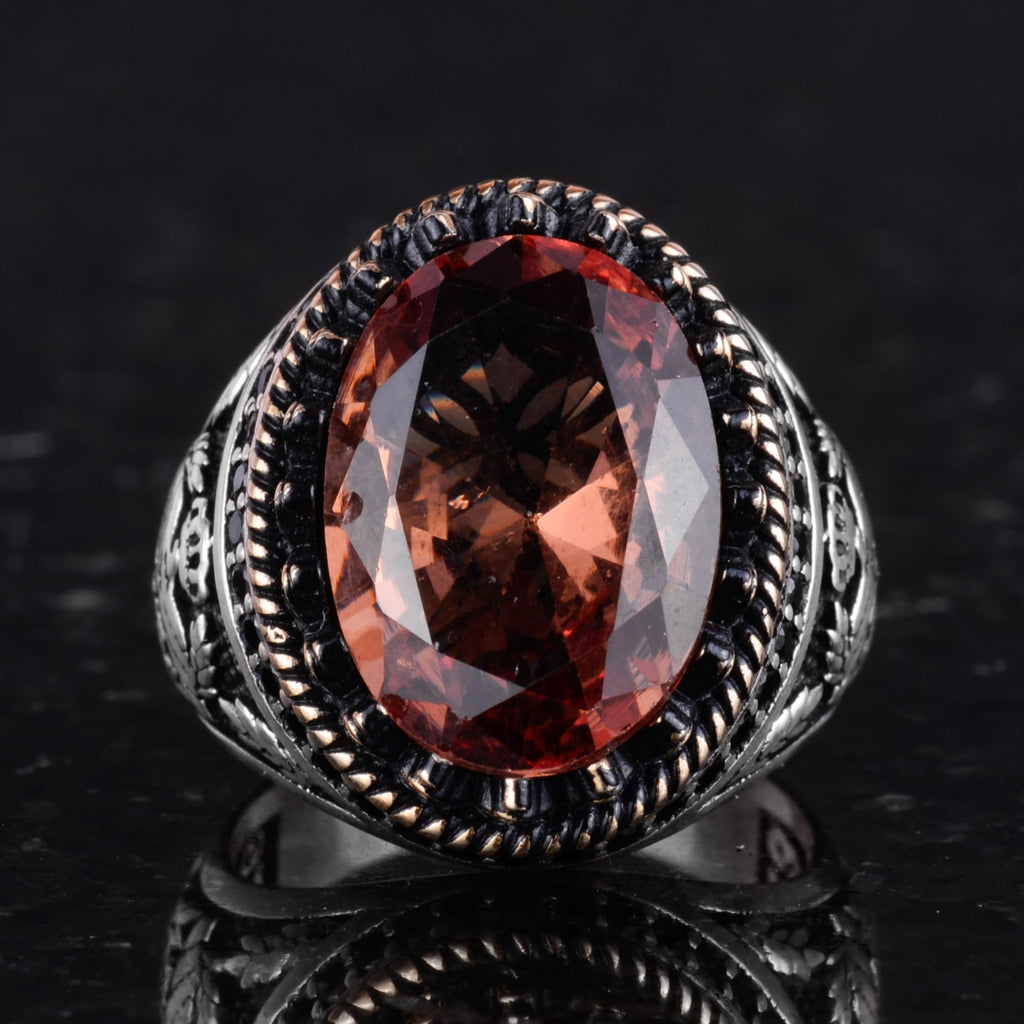925 Sterling Silver Ring, Artificial Stone Ring, Eagle Symbol Ring, Handmade Ring (Artificial Sultanite) — 4