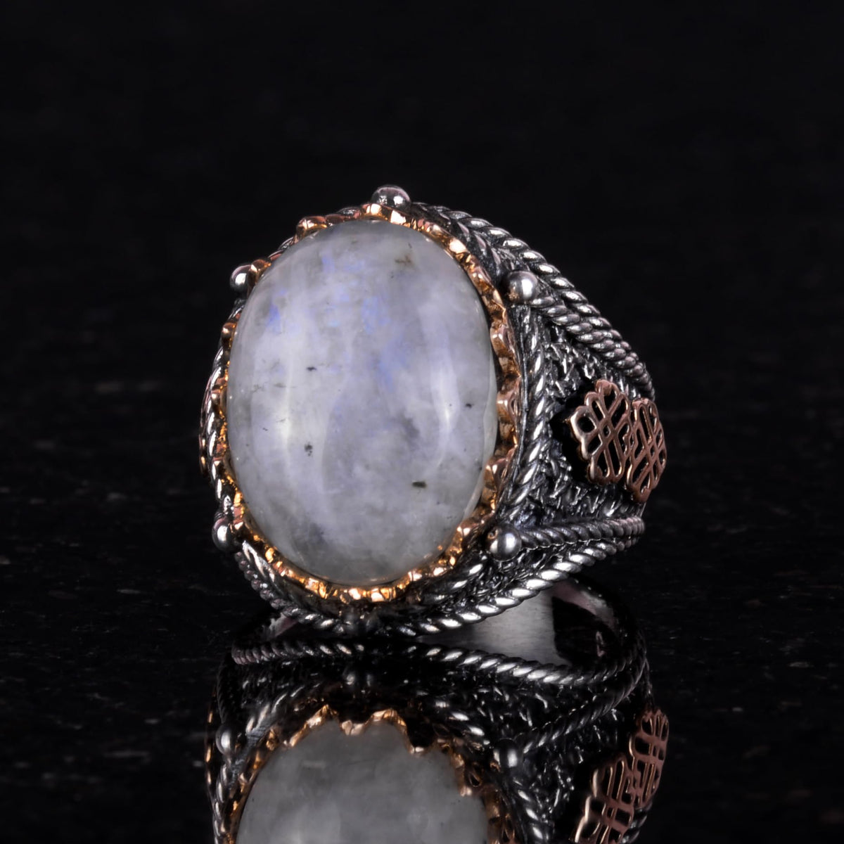 Natural Moonstone Gemstone Ring — 5