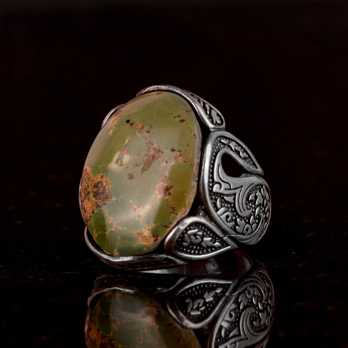Natural Arizona Turquoise Stone Ring (Model-5) — 5