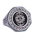 925 Sterling Silver Ring - Greek Key Pattern Men's Ring
