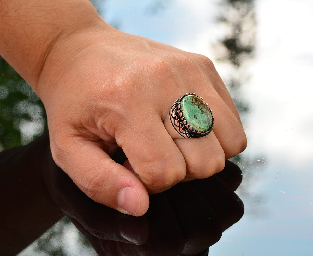 Arizona Green Turquoise Stone Ring — 7