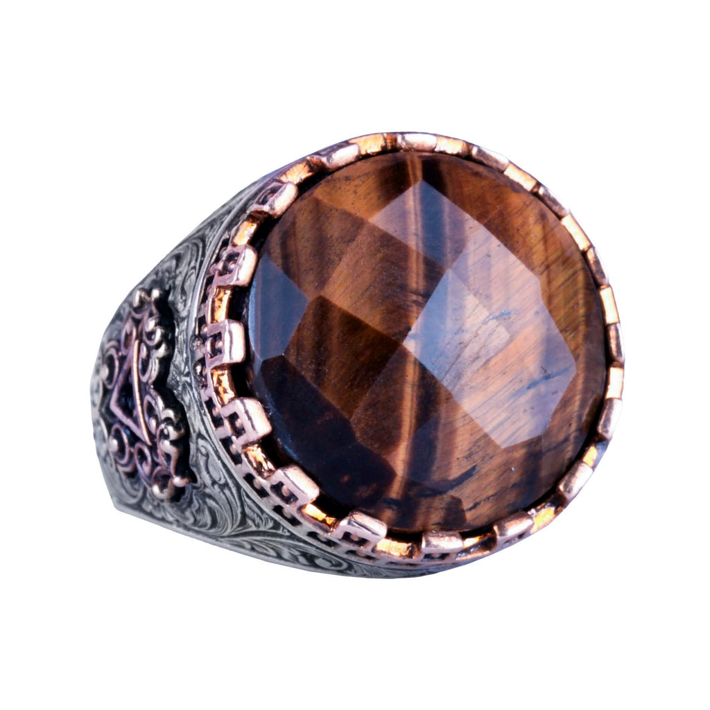 Natural Stone Ring - Handcrafted King Ring - 925 Sterling Silver