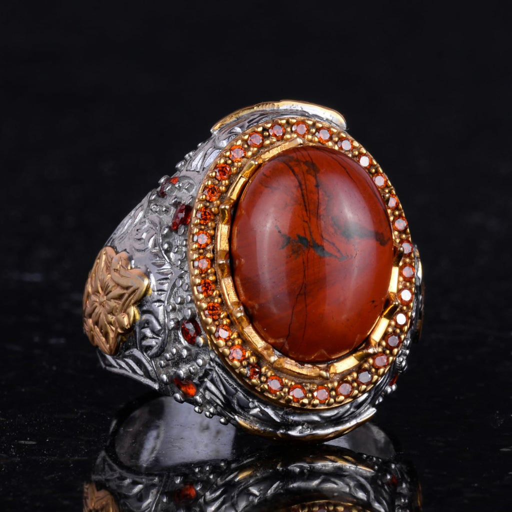 Natural Stone Ring - Sultan Ring - 925 Sterling Silver Ring (Kansit) — 5
