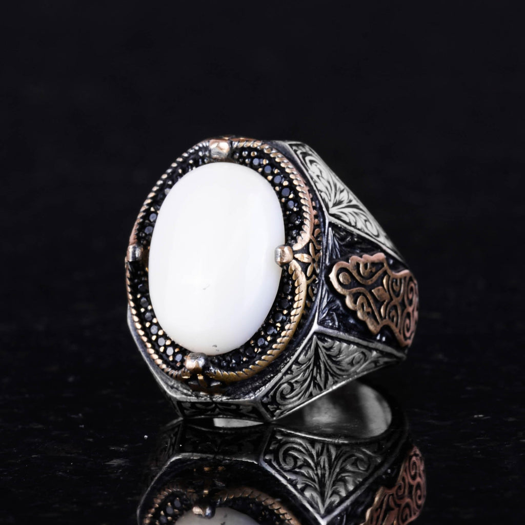Natural Pearl Stone Ring - 925 Sterling Silver (Model-2) — 5