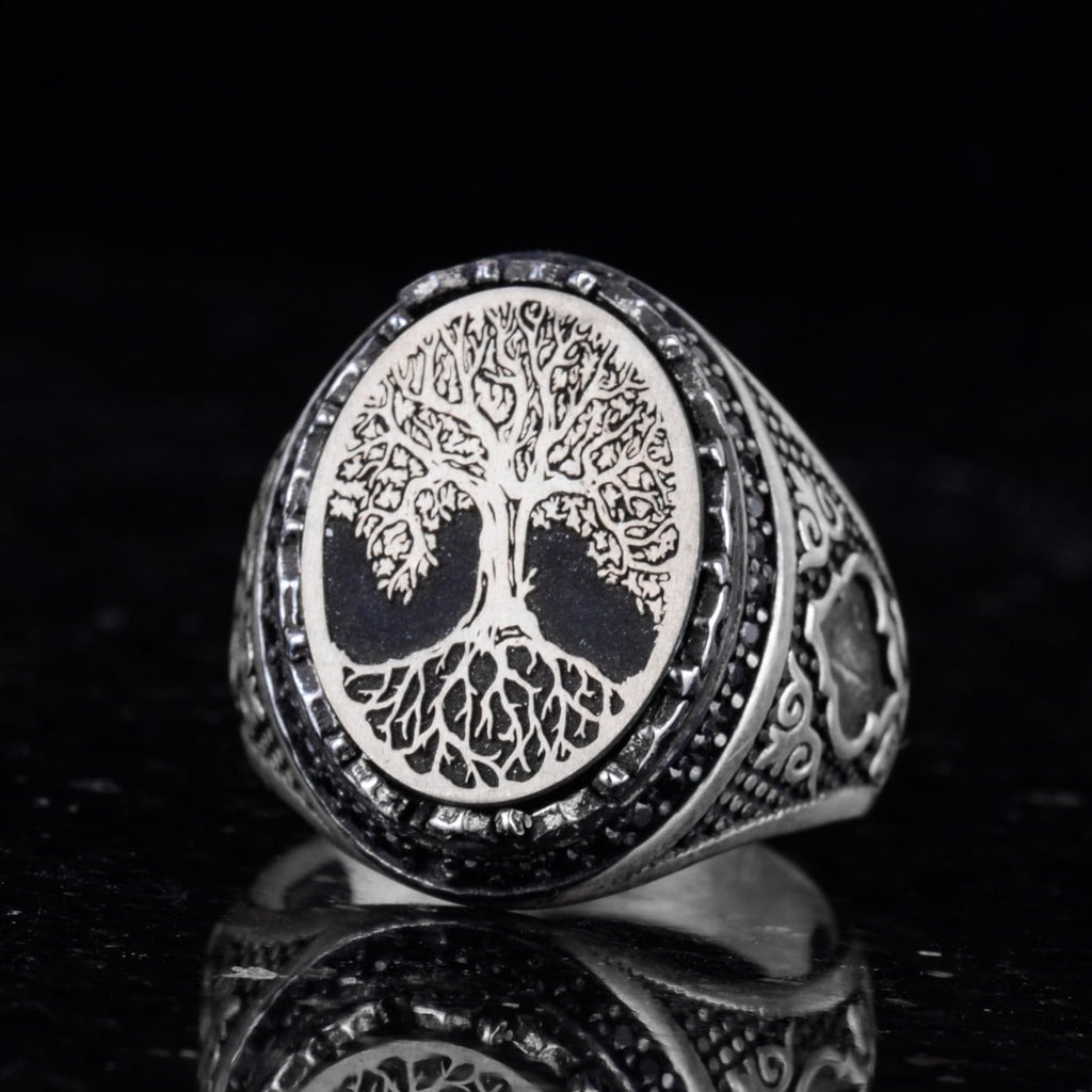 Handmade Vintage Silver Ring – Tree of Life Design — 4