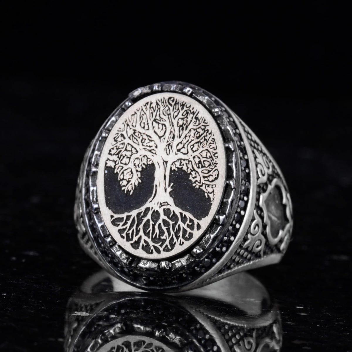 Handmade Vintage Silver Ring – Tree of Life Design — 4