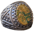 Natural Arizona Turquoise Stone Ring, Byzantine Ring, Silver Ring
