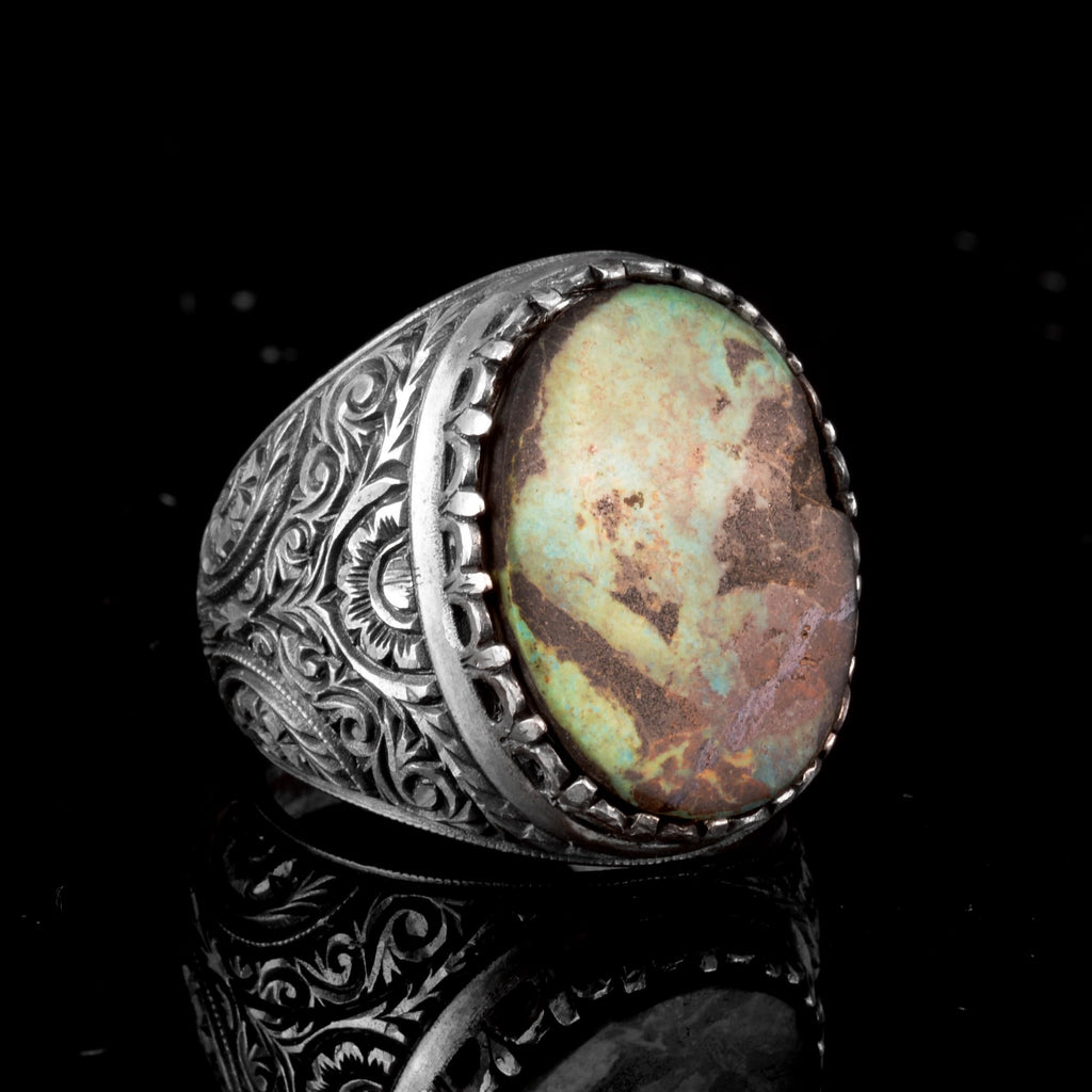 Natural Arizona Turquoise Gemstone Ring - 925 Sterling Silver (Model-2) — 4