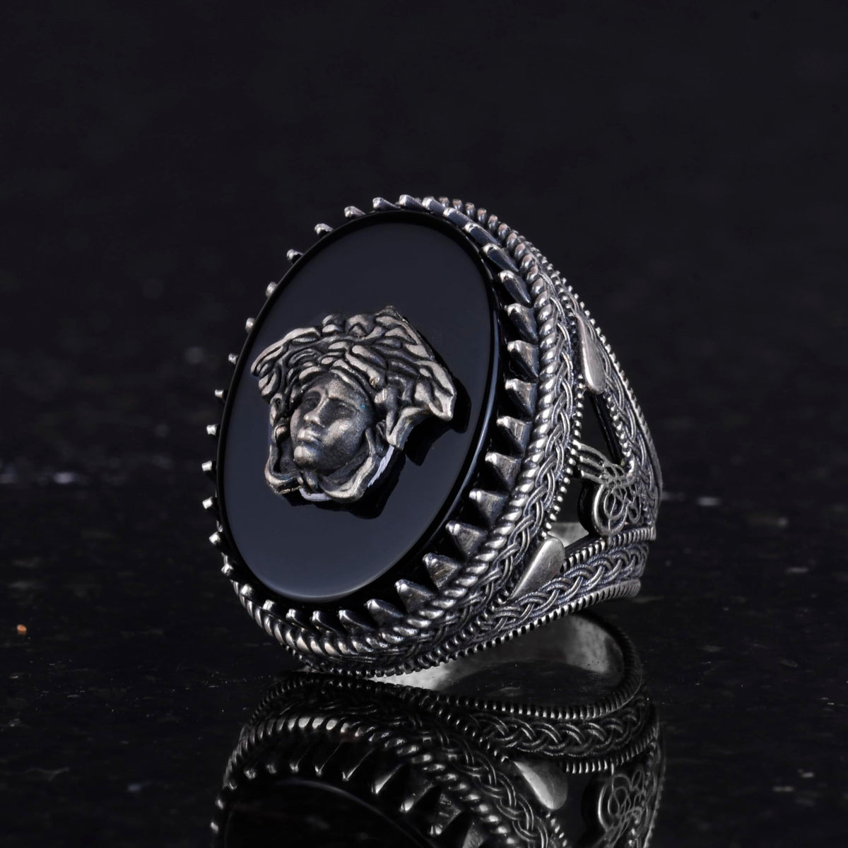 Medusa Head Silver Ring - Greek Mythology Men's Ring - 925 Sterling Silver Ring — 5