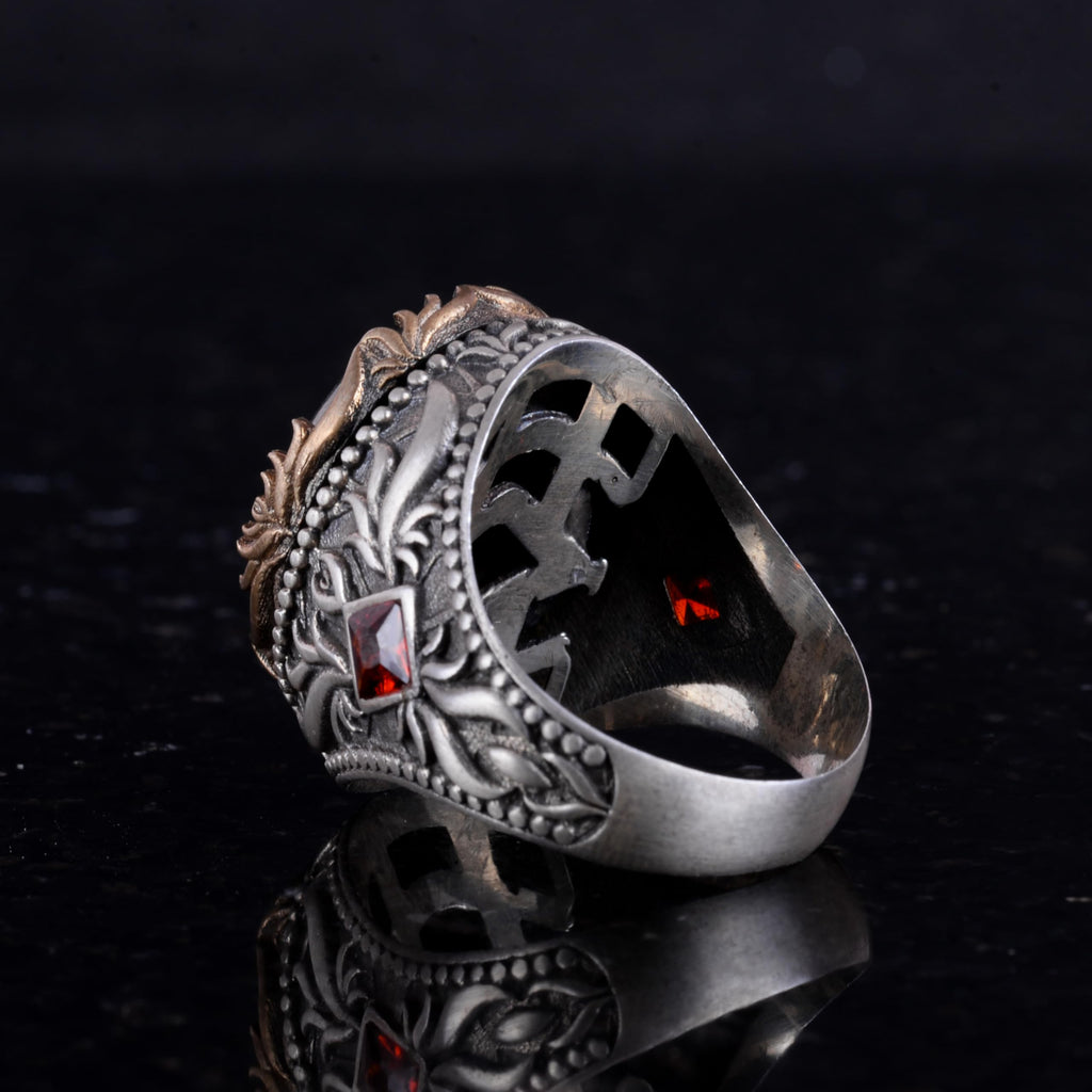 Natural Pyrite Stone Ring - Handmade 925 Sterling Silver Ring — 6