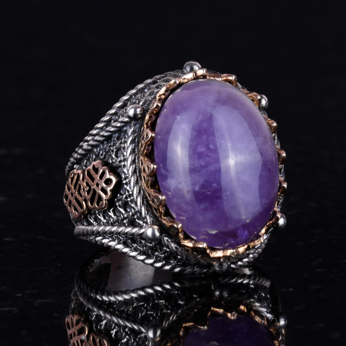 Natural Amethyst Stone Ring (Model-3) — 2
