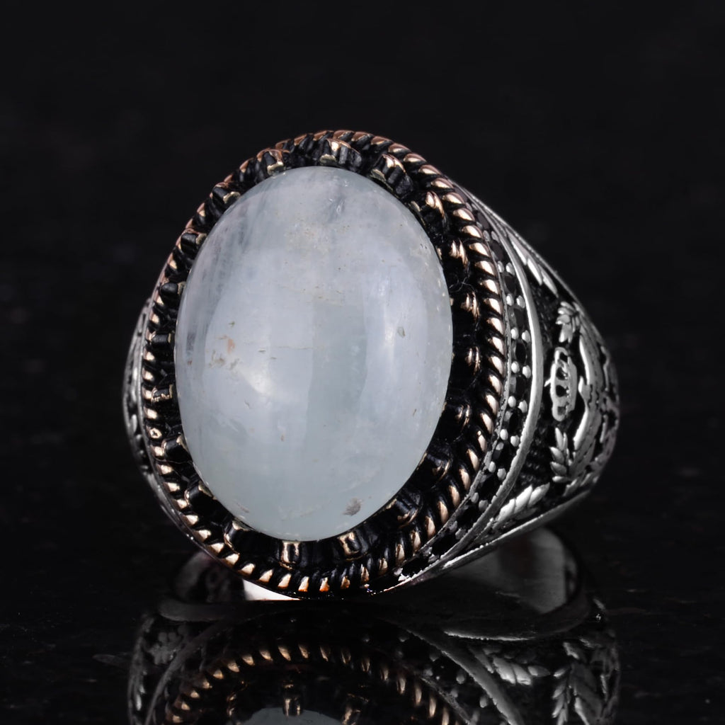 Natural Stone Ring - Handmade Hawk Ring - 925 Sterling Silver Ring — 6