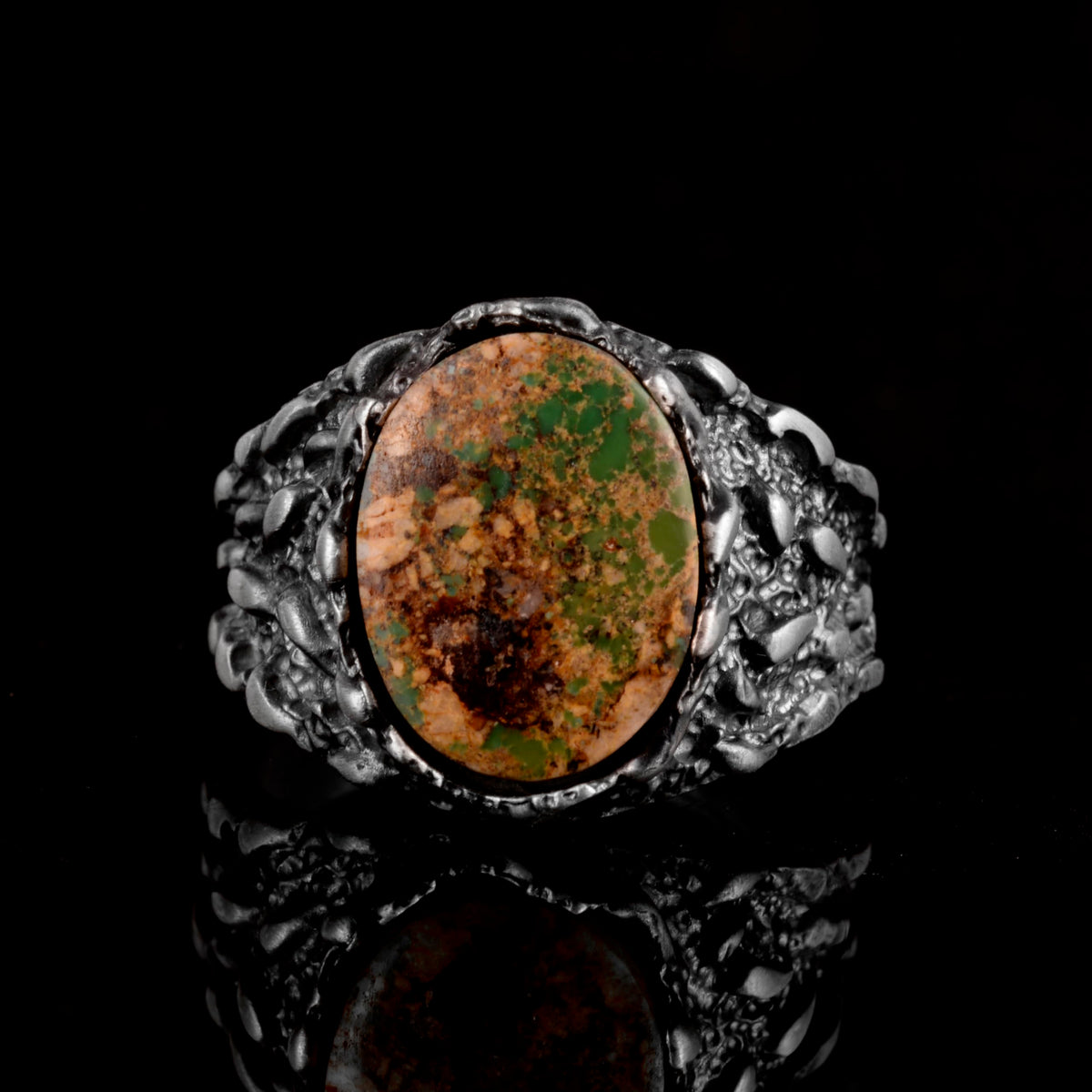 Natural Arizona Turquoise Stone Ring (Model-3) — 2