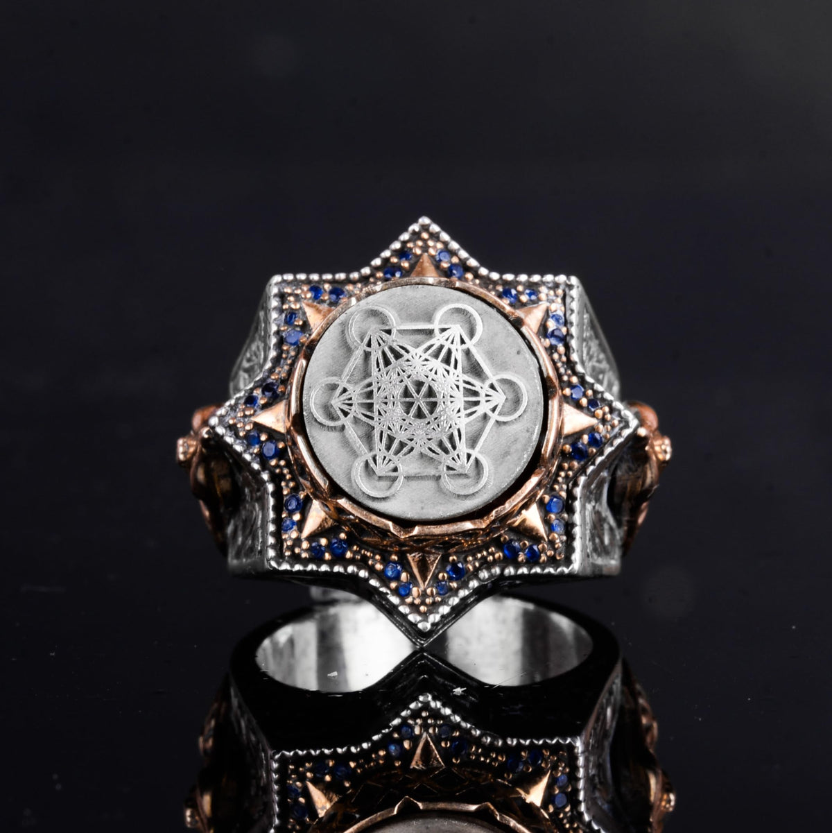 KAMBO 925 Sterling Silver Men's Ring – Spiritual Zircon and Star Symbol Design (Style - 5) — 4