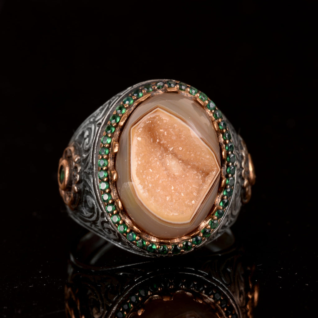 Natural Druzy Quartz Stone Ring - 925 Sterling Silver Ring — 2