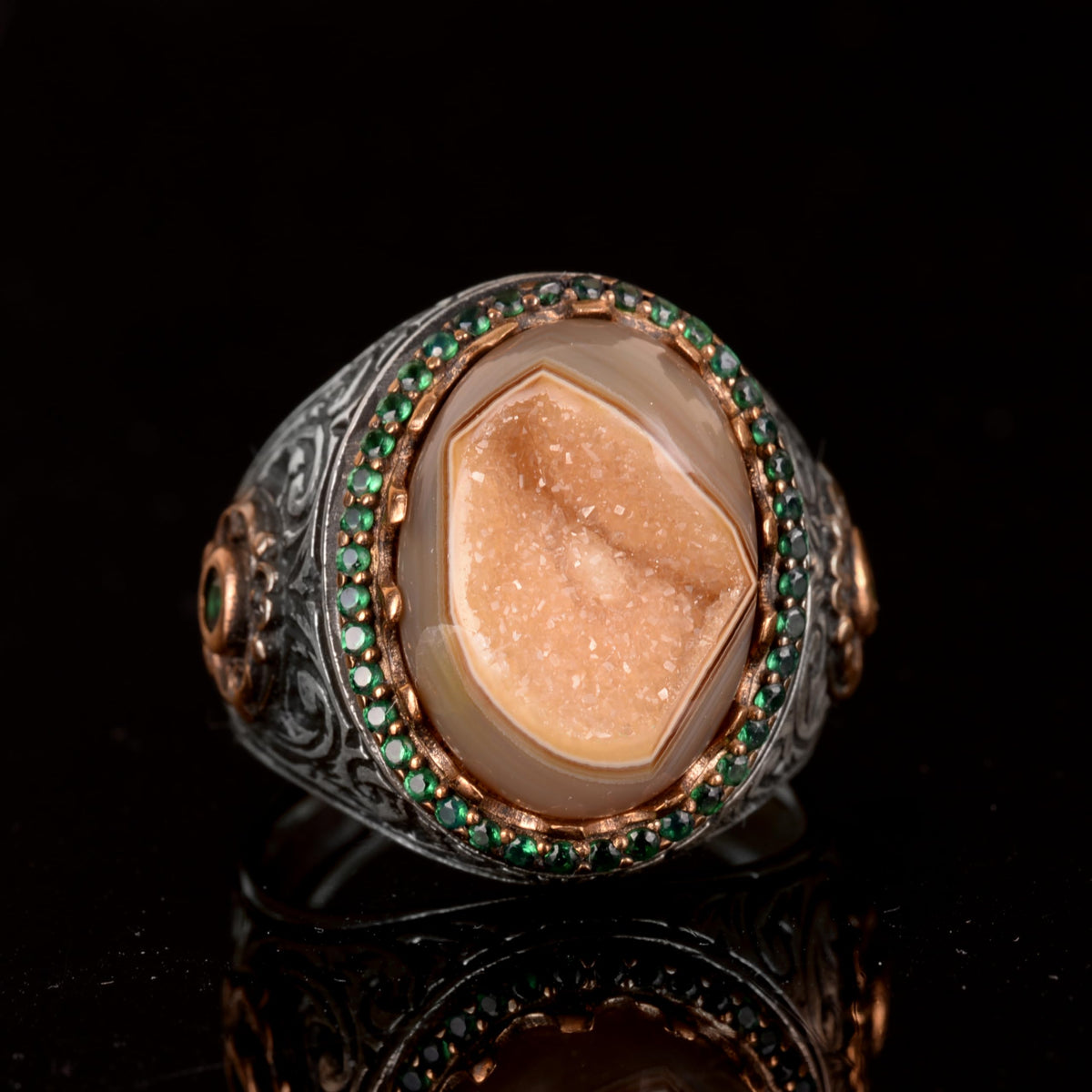 Natural Druzy Quartz Stone Ring - 925 Sterling Silver Ring — 2