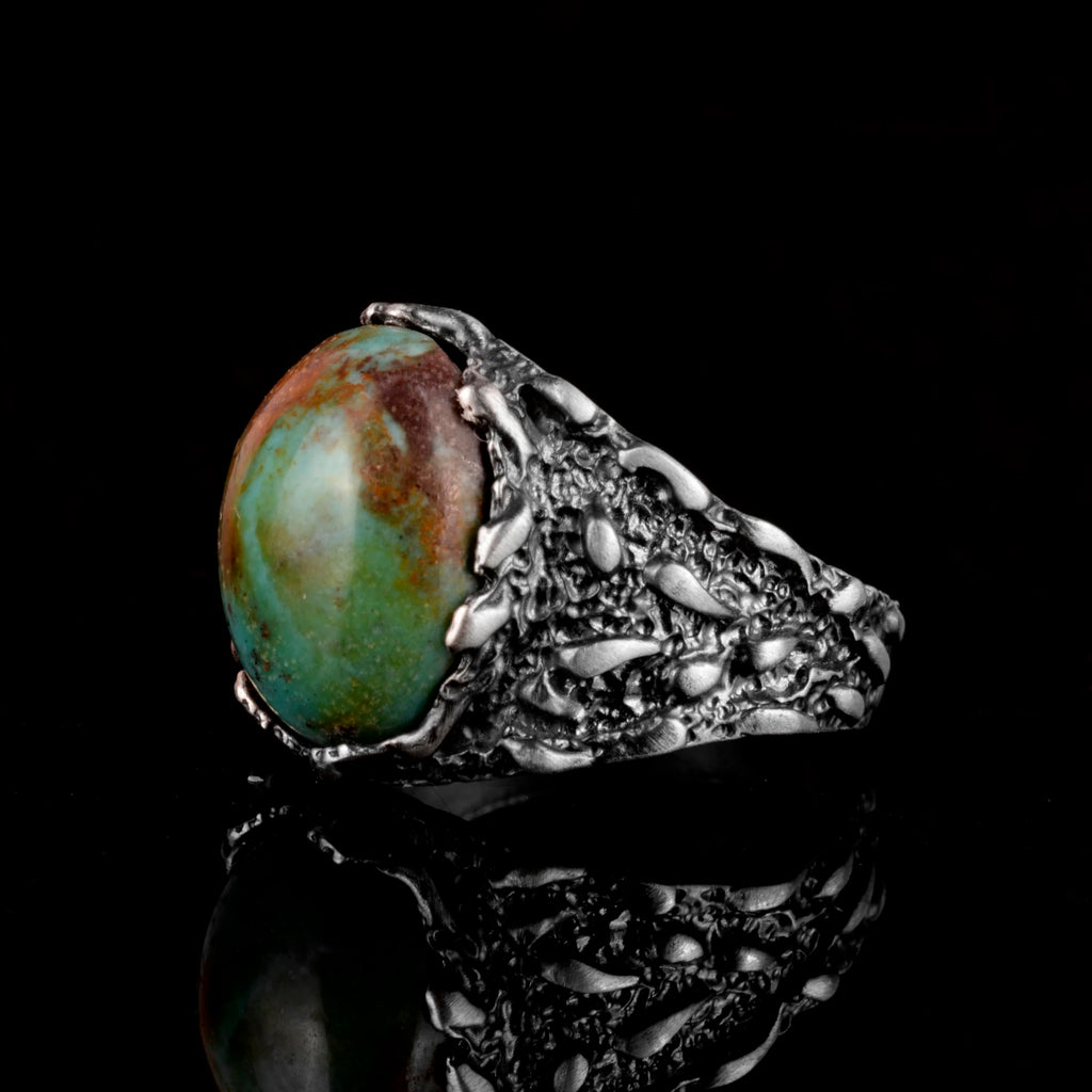 Natural Arizona Turquoise Stone Ring - 925 Sterling Silver Minimalist Ring (Model-5) — 5