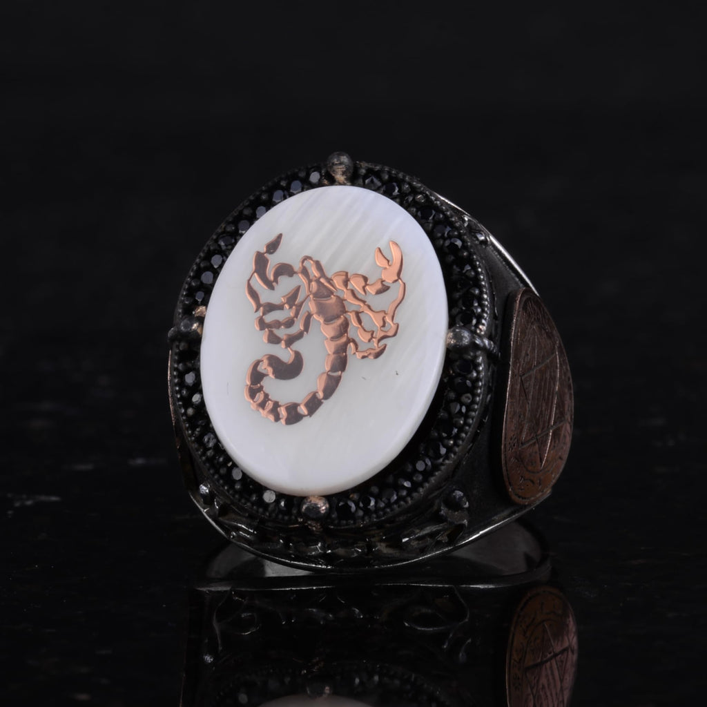 Handmade Patterned Ring - 925 Sterling Silver Men's Ring - Star of David — 6